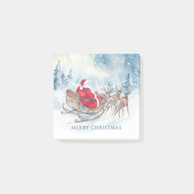 Över Miles Santa Reindeers Sleigh-jul Post-it Block (Framsida)