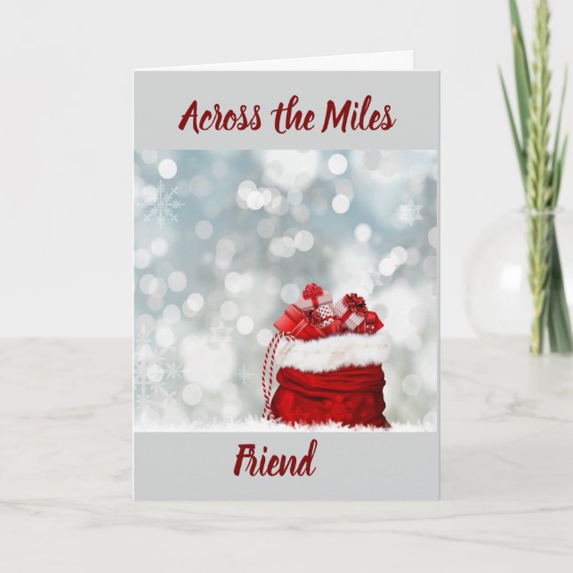 ÖVER MILES TILL "FRIEND" I CHRISTMAS HELGKORT (Framsida)