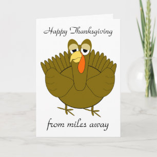 Över Miles Turkey Happy thanksgiving Card Helgkort