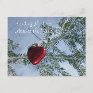 Över Miles Valentines Day Heart Helg Vykort