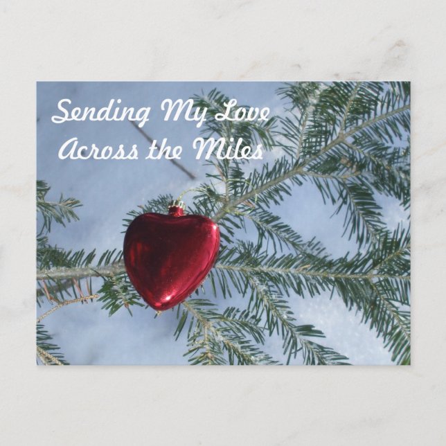 Över Miles Valentines Day Heart Helgdag Po Helg Vykort (Framsida)