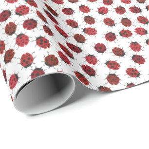 Över moderna röda ladybuggar presentpapper