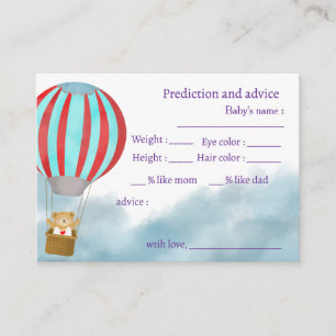 Över molnen kommer du till mig Baby Shower Rådkort