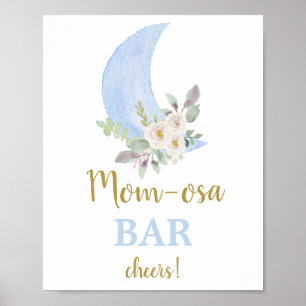 Över MoonBaby Shower Boy Momosa Pub-tecken Poster