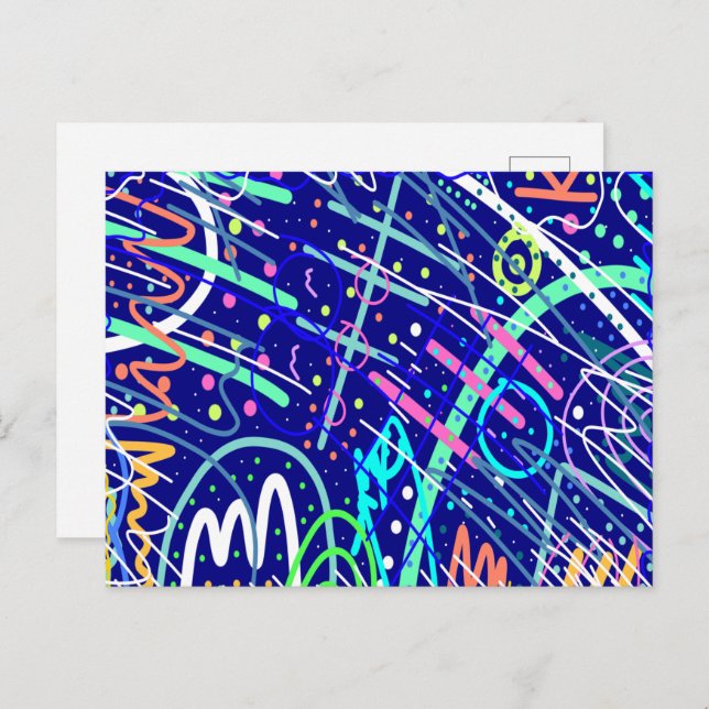 Över natten Himmel Vykort (Fram/baksida)