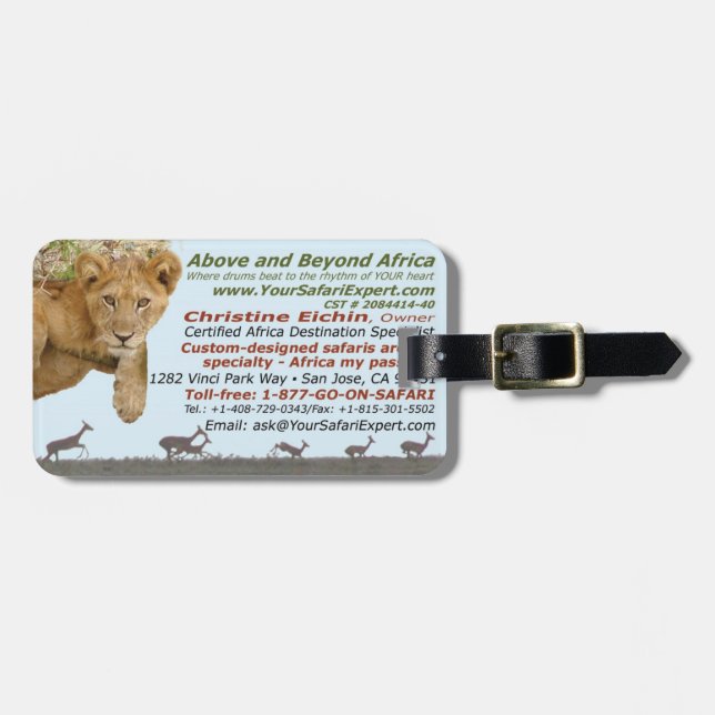 Över och efter Afrika (Christine) Bagagebricka (Horisontell Framsida)