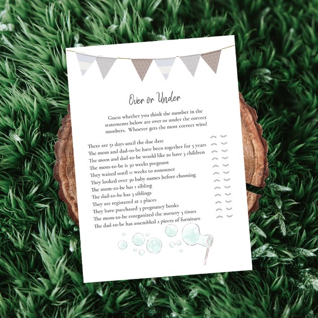 Över- och under Game Modern Baby Elephant Card Program (Skapare uppladdad)