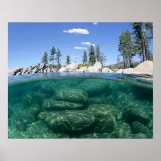Över och under Sjö Tahoe Poster