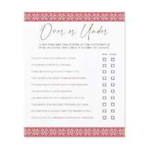 Över och Under/Spel om hon hellre Baby Shower-spel