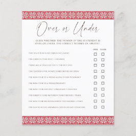 Över och Under/Spel om hon hellre Baby Shower-spel