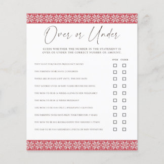 Över och Under/Spel om hon hellre Baby Shower-spel