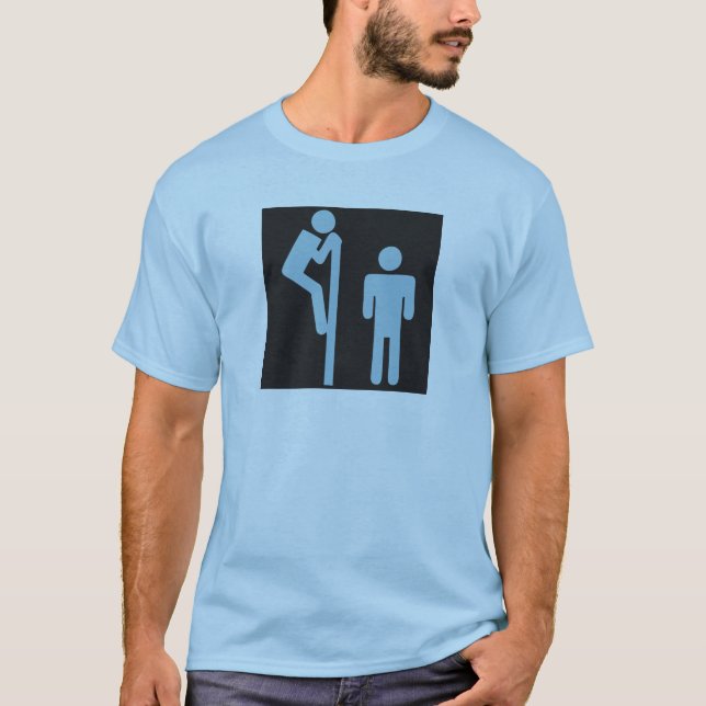Över offentlig toalett för StallPeeperVoyeur T-shirt (Framsida)