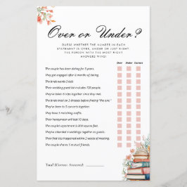Over or Under New Chapter Bridal Shower Game