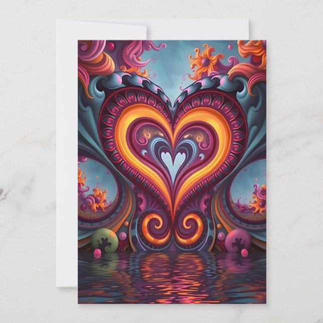 Över översta hjärtat julkort (Framsida)