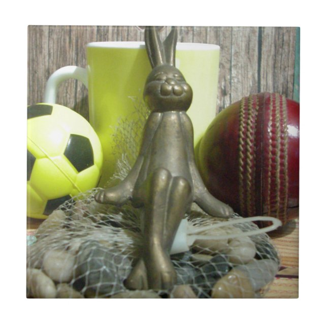 Över planen och Kreta: Fotbollskricketblandning Kakelplatta (Framsidan)