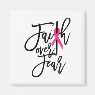 Över rädslan Kor Breast Cancer Awareness Christian Magnet