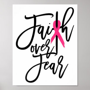 Över rädslan Kor Breast Cancer Awareness Christian Poster