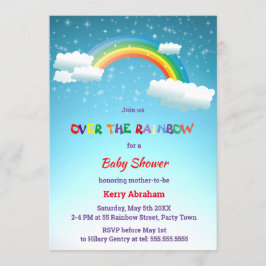 Över Rainbow Baby Shower Inbjudningar