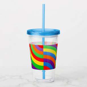 ÖVER RAINBOW FÄRG VASS BRIGHT LINJER BIG TAKE AWAY MUGG