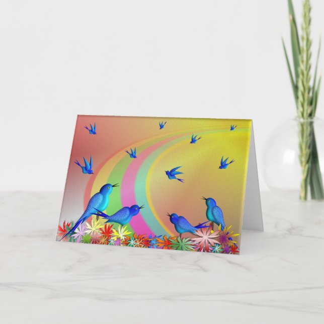 ÖVER RAINBOW-hälsningskortet. Kort (Framsida)