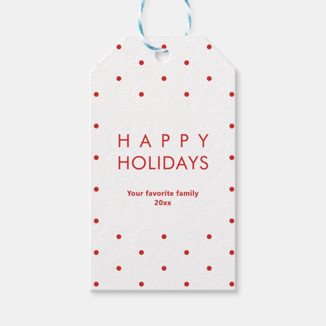 Över Red Dots Glad helg Presentetikett (Framsidan)