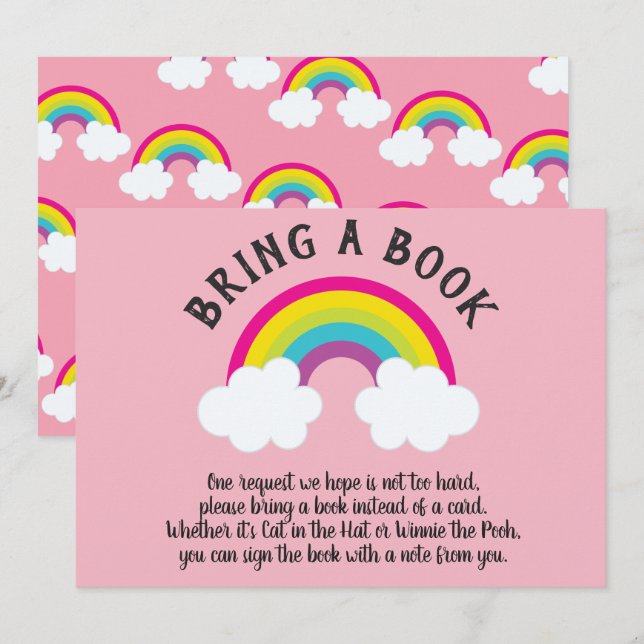Över Regnbågen för en Bok Inbjudningar (Fram/baksida)