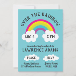 Över regnbågens födelsedag/dusch inbjudningar