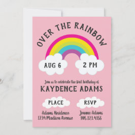Över regnbågens födelsedag/dusch inbjudningar