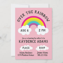 Över regnbågens födelsedag/dusch inbjudningar