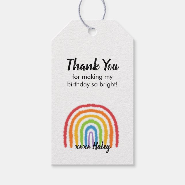 Över Regnbågens vattenfärgsfåglars Märkre på födel Presentetikett (Framsidan)