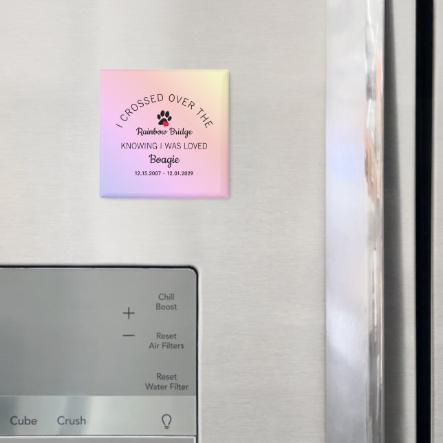 Över Regnbågsbron Anpassat Husdjur Minnesmärke Magnet (In Situ (Fridge))