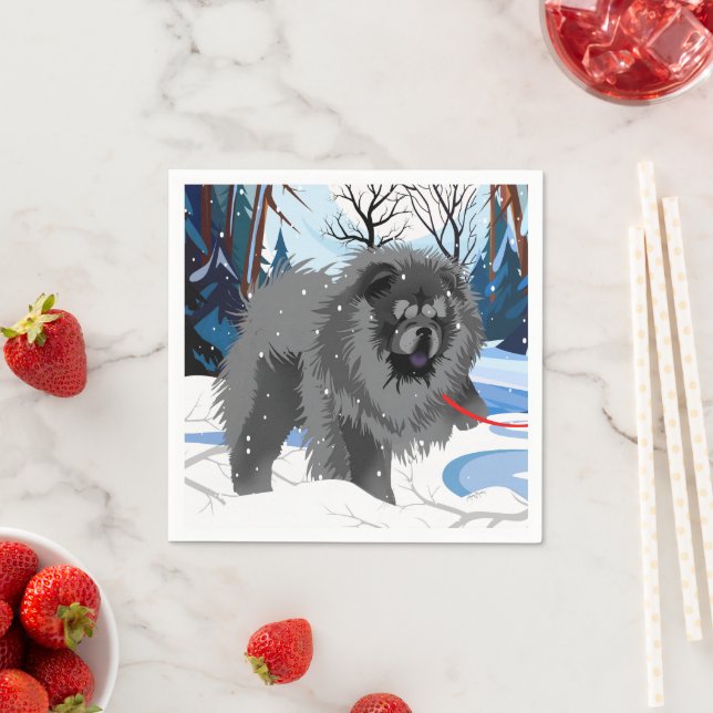 ÖVER RÖR Svart Chow Napkins Pappersservett (Insitu)