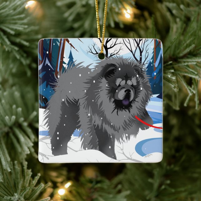 ÖVER RÖREN Black Chow 2023 Ornament (Träd)