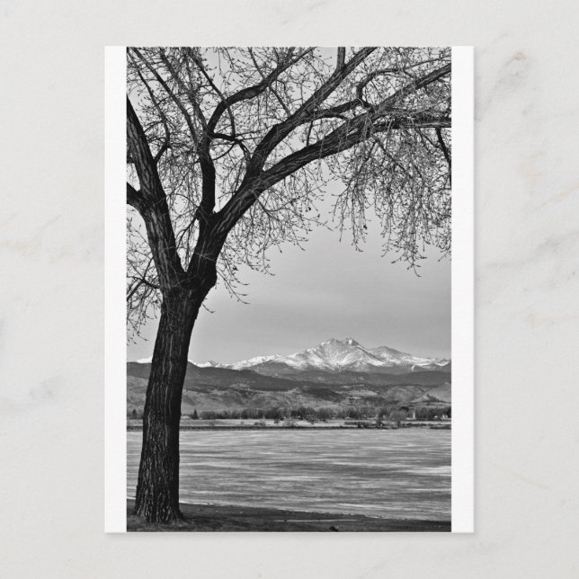 Över Sjö i svartvitt Vykort (Framsida)