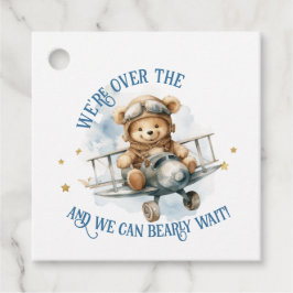 Över skuvret vid Nallen Måne Pojke Gåvor Etiketter