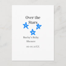 Över stjärnorna blågrå baby shower namn datum ele