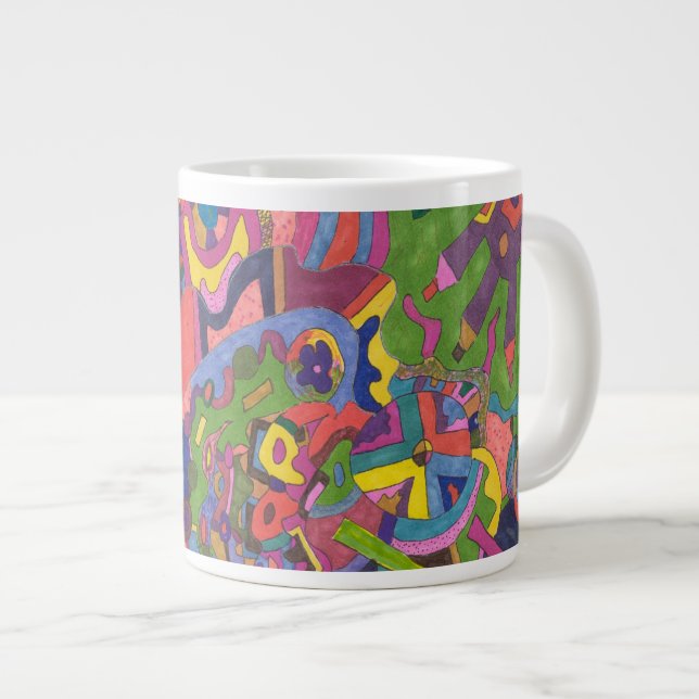 "Över stormen" Abstrakt Art Jumbo Mugg (Framsida höger)