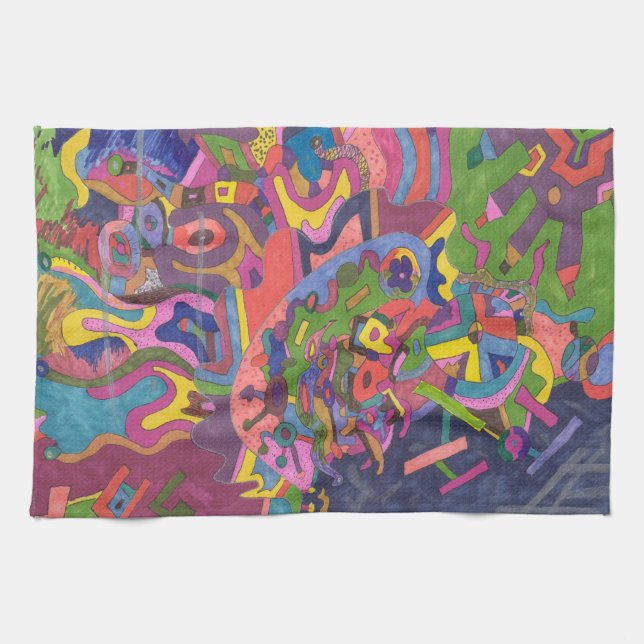 "Över stormen" Abstrakt Art Kökshandduk (Horisontell)