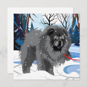 ÖVER Svart Chow-mini-skrivarkort för RIVER Julkort