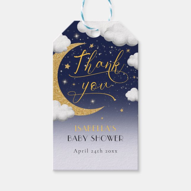 Över Tacken för Måne babyskor Presentetikett (Framsidan)