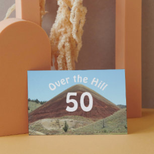 Over the Hill 50th Funny Birthday Card Kort