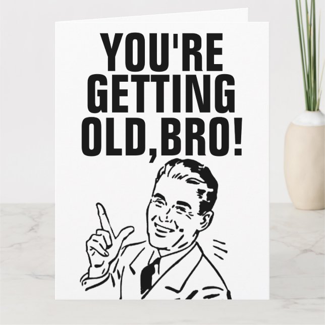 OVER THE  HILL FUNNY FOR HIM BIRTHDAY Retro Cards Kort (Framsida)
