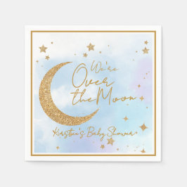 Over the Moon Baby Shower Cocktail Napkin Pappersservett