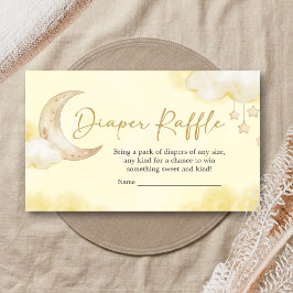 Over the Moon Baby Shower Diaper Raffle Tilläggskort