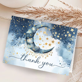 Over The Moon Baby Shower Folded Thank You Card Tack Kort