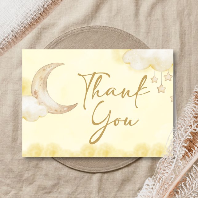Over the Moon Baby Shower  Tack Kort (Over the Moon Baby Shower Thank you Card)