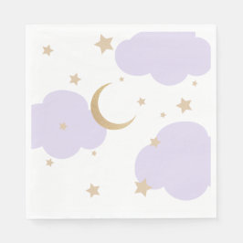 Over the Moon Purple Baby Shower Pappersservett