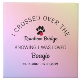 Over The Rainbow Bridge Custom Pet Memorial Kakelplatta
