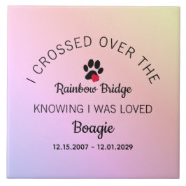 Over The Rainbow Bridge Custom Pet Memorial Kakelplatta