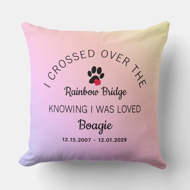 Over The Rainbow Bridge Photo Pet Memorial Kudde (Framsida)